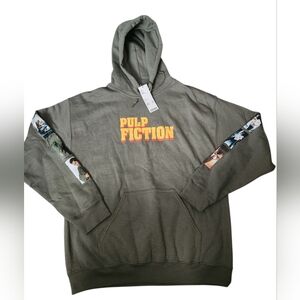 Pulp Fiction Graphic Hoodie - Olive Green Adult Medium